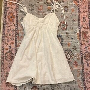 White Eyelet Mini Dress